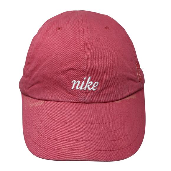 Nike Slideback Baseball Cap Red One Size Adjustable Embroidered 6 Panel Cotton - Picture 1 of 9